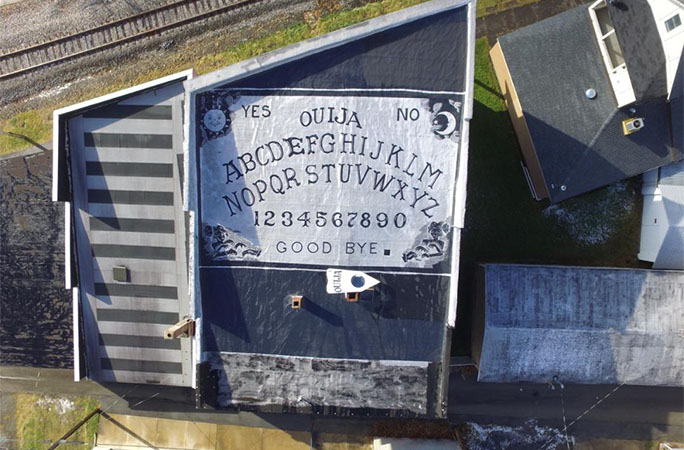 largest ouija board on the roof of a hotel