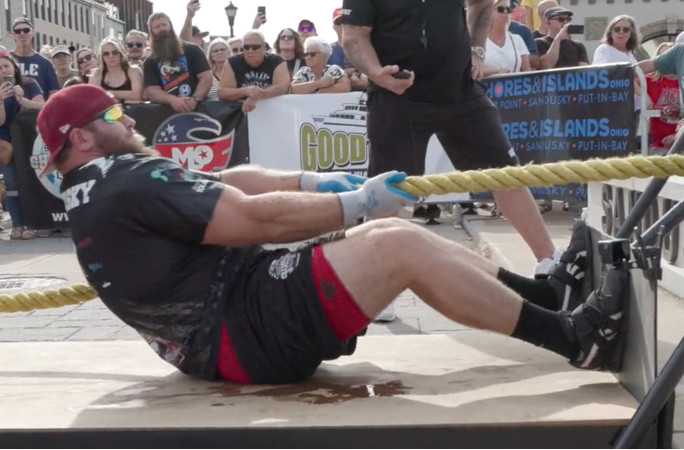 Wesley pulling the rope