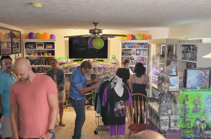 People checking out Megan's collection
