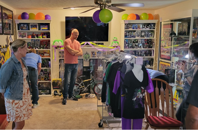 People looking at Megan's collection