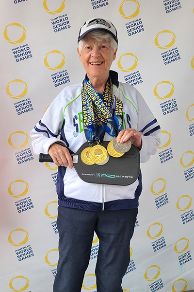 joyce jones with medals from 2024 huntman games