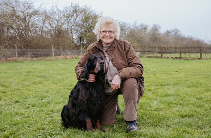 Sharwood with his owner