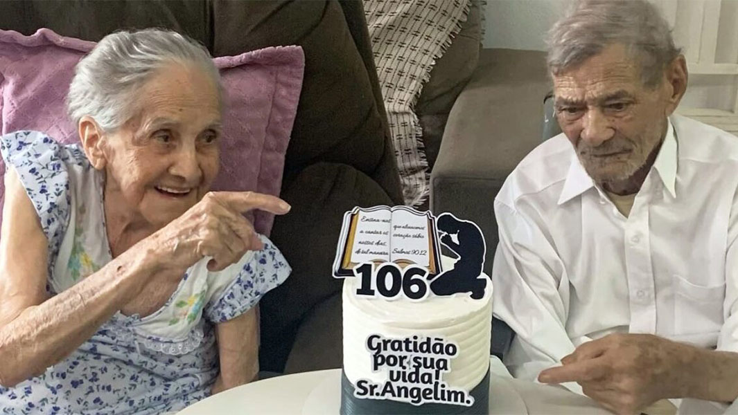 Manoel and Maria on his 106th birthday
