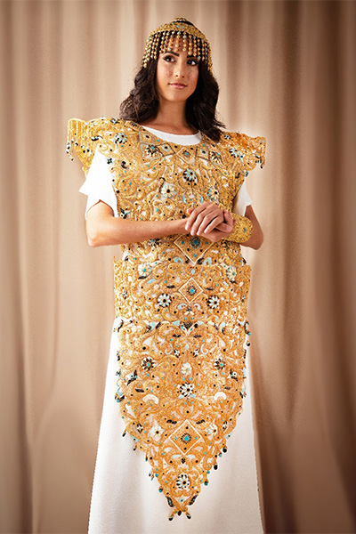 woman posing in the dress