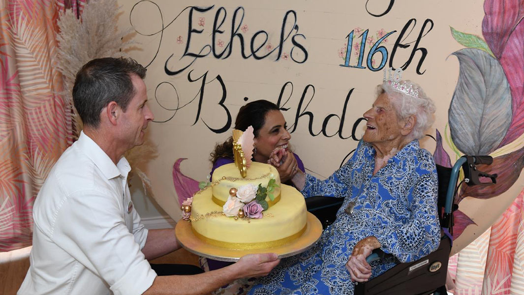 split image of the oldest woman and man