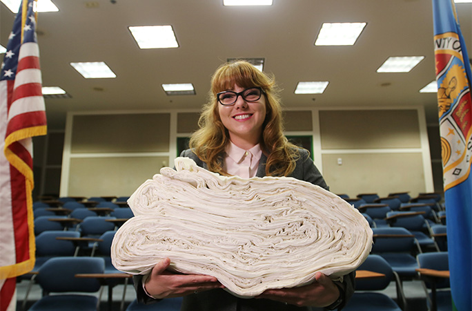 Britney holding her folded paper