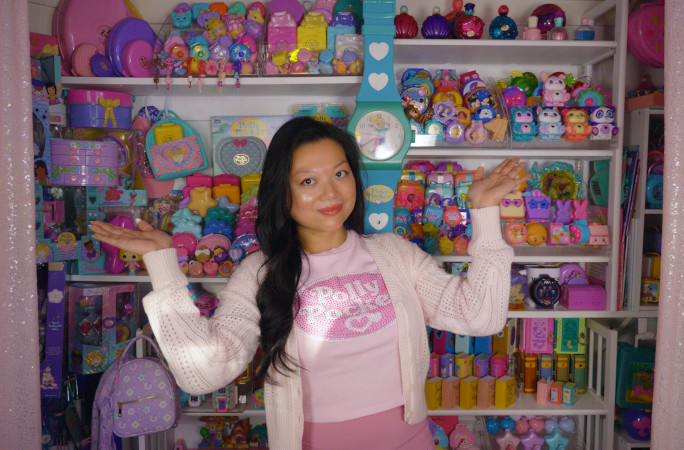 Kerchie showing off her collection