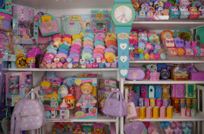 Kerchie's collection on the shelves
