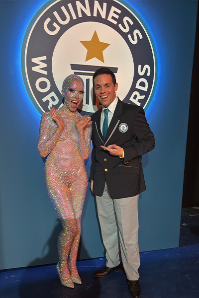 Holly with an adjudicator