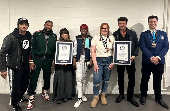 The Boys backstage with GWR staff