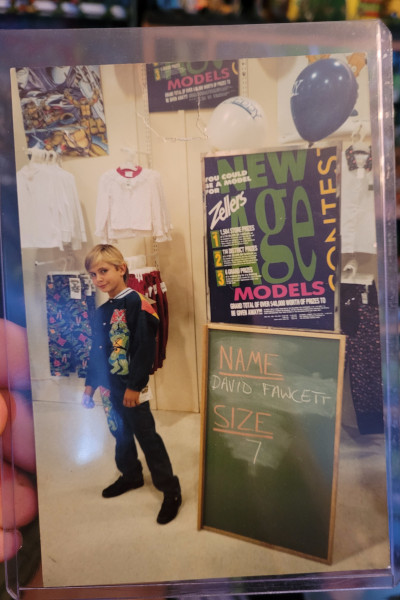 Dave as a kid wearing TMNT clothes