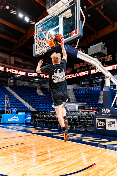Tristan going for a slam dunk