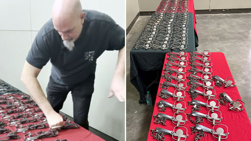 Split image of Casey and the traps