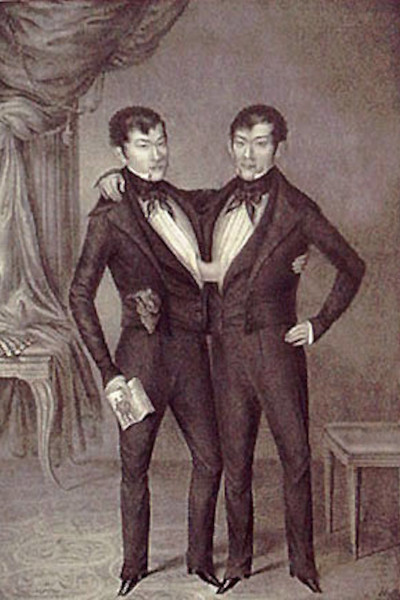 Lithograph of Chang and Eng
