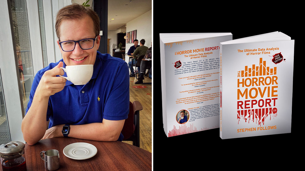 split image of Stephen Follows and his book cover