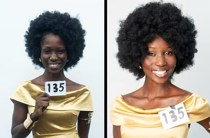 woman before and after her makeover