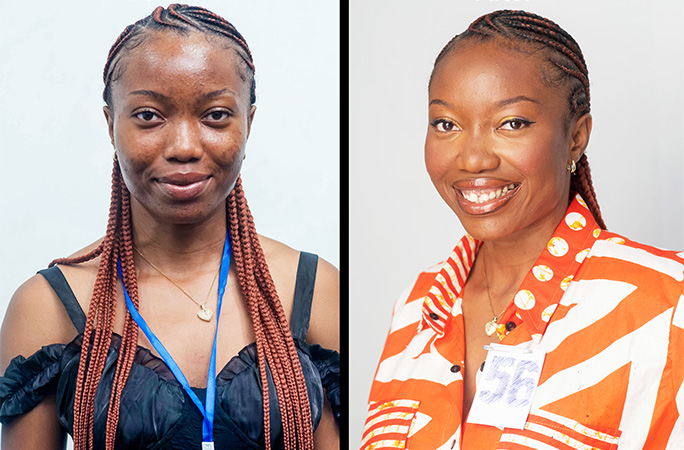 woman before and after her makeover