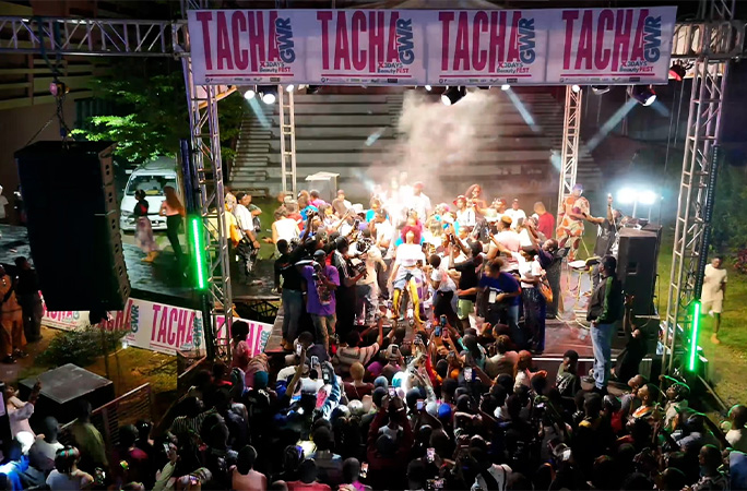 the crowd celebrating