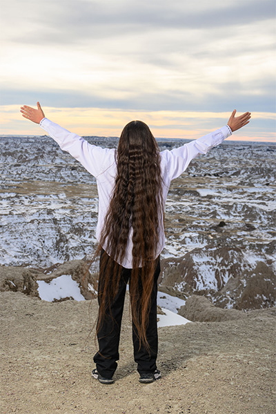 Reuben from behind looking over South Dakota