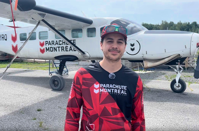 Marc in front of the plane