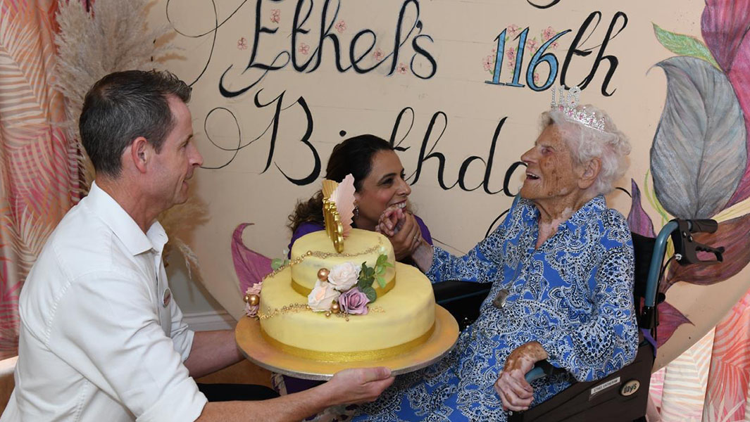 split image of oldest man and woman and LongeviQuest's Ben Meyers