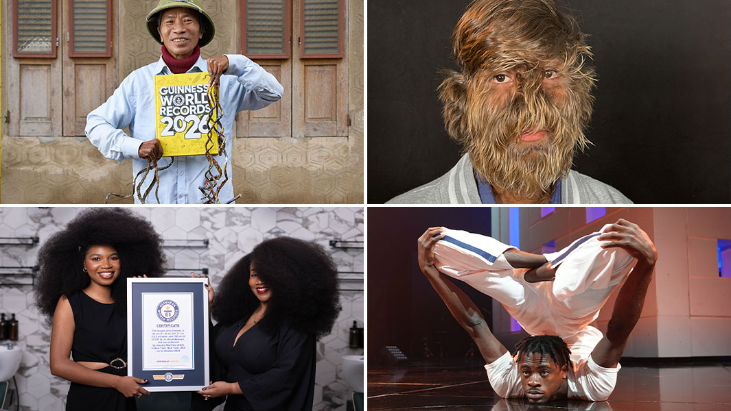 split image of four human body records