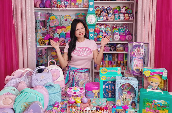 Kerchie with her Polly Pockets