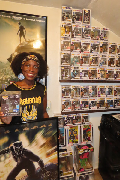 Tyesha with her funko pops