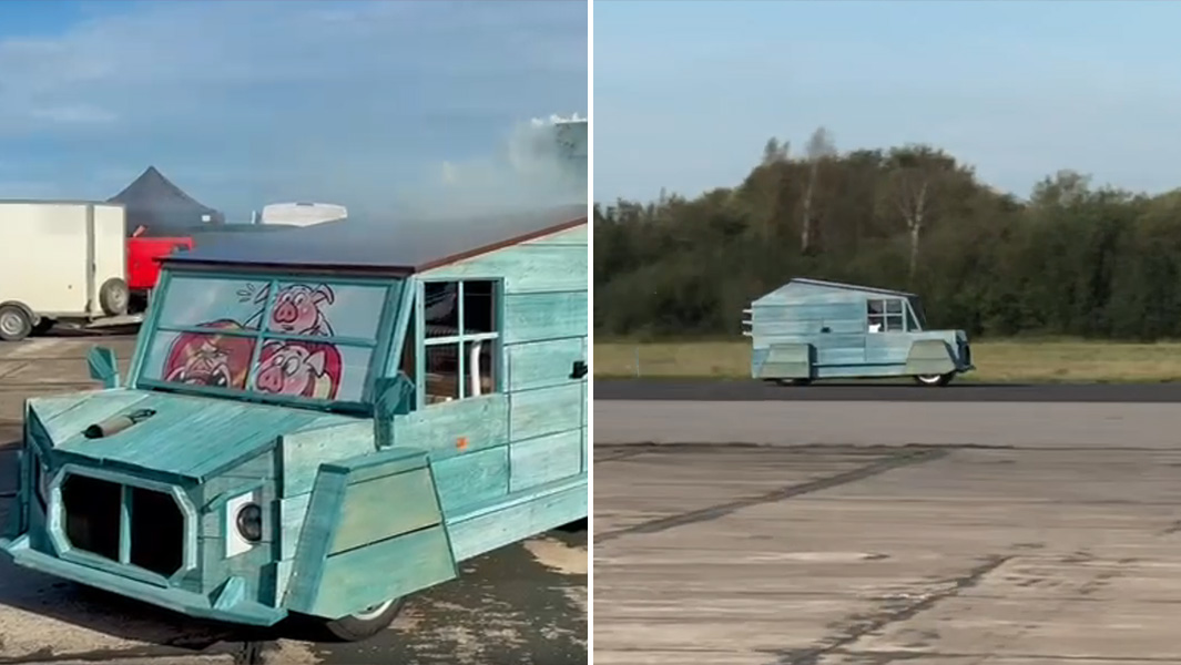 Split image of the garden shed racing