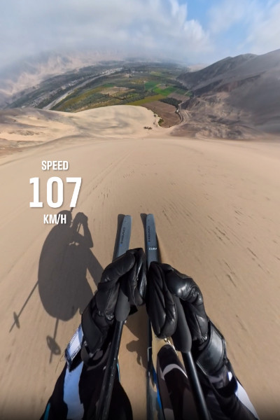Mahe doing downhill at 107 MPH