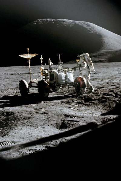 David walking next to the rover