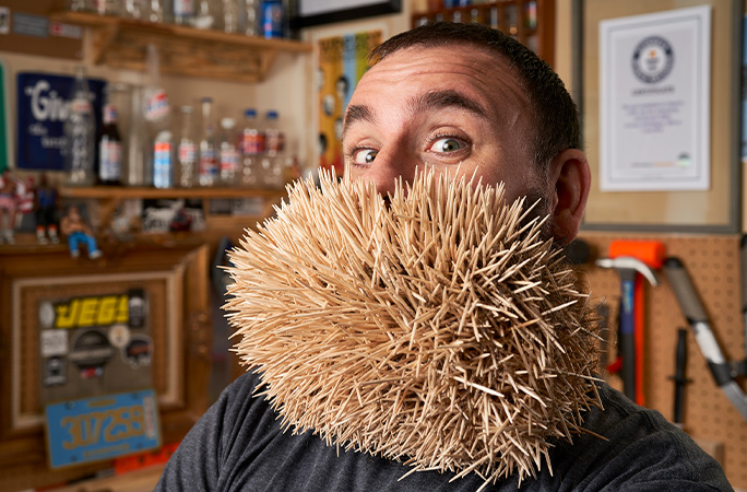 Joel with toothpicks in his beard