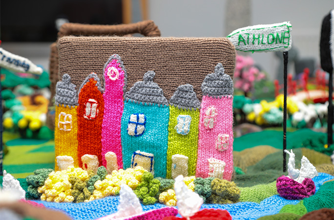 knitted row of houses