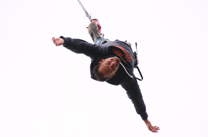 record holder dangling upside down