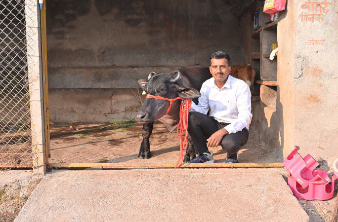 Radha with her owner