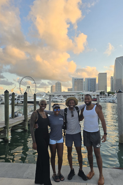 Barrington with loved ones in Miami