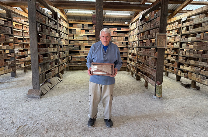 Clem with one of his favourite bricks
