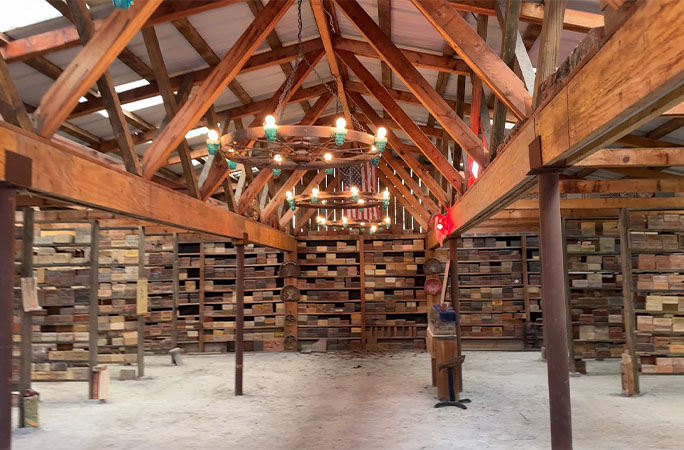 Clem's barn full of bricks