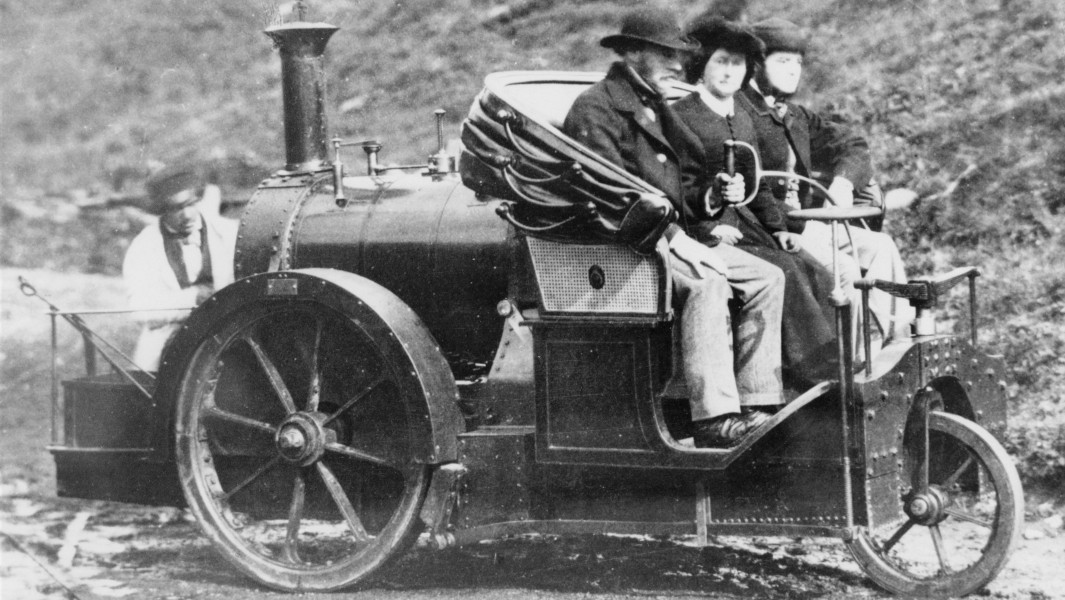 An 1860s steam-powered automobile, the type of which killed Mary Ward
