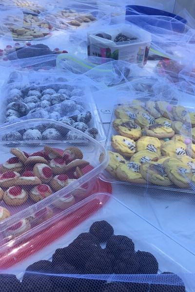 Close up of cookies on a table