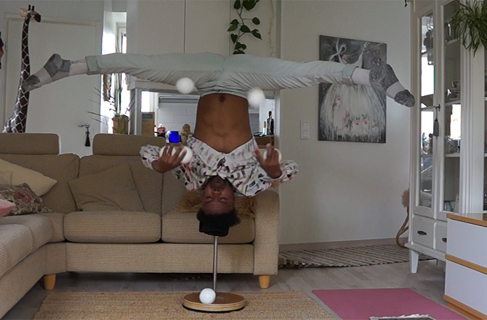 Jose practising for his record at home