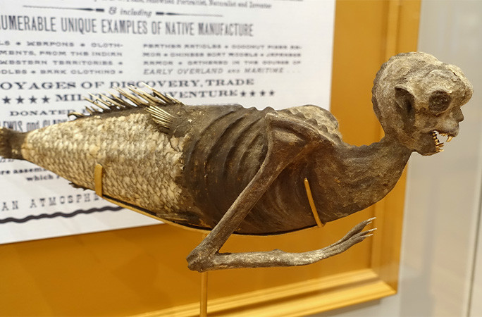 A paper mache mermaid