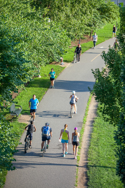 People exercising in London
