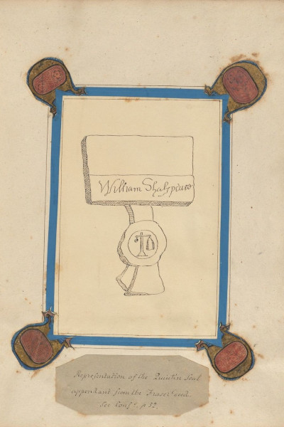 A forged copy of Shakespeare's signature