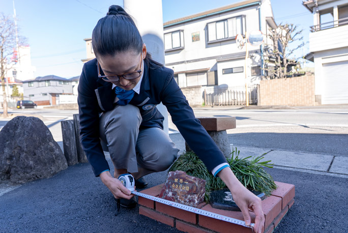Smallest park being measured by an adjudicator