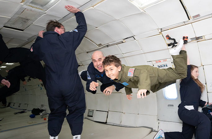 Jack with dad flying