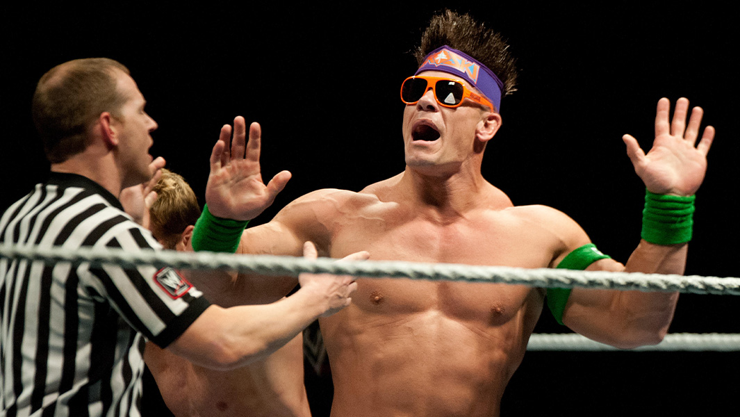 John Cena in a WWE wrestling ring