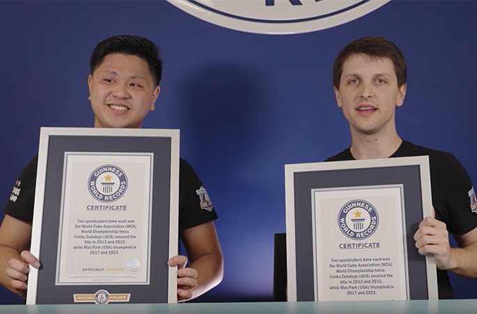 Max and Feliks with their certificates