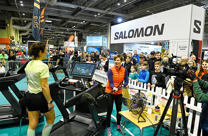 Sophie during her record treadmill run