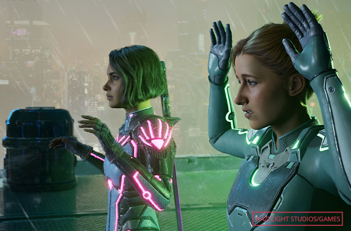 Split Fiction sisters hold their hands up